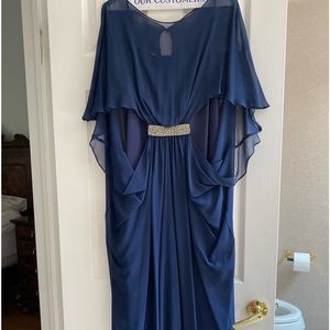 Mother of the bride(groom)dress Great condit.Navy blue color sheer cover dress
